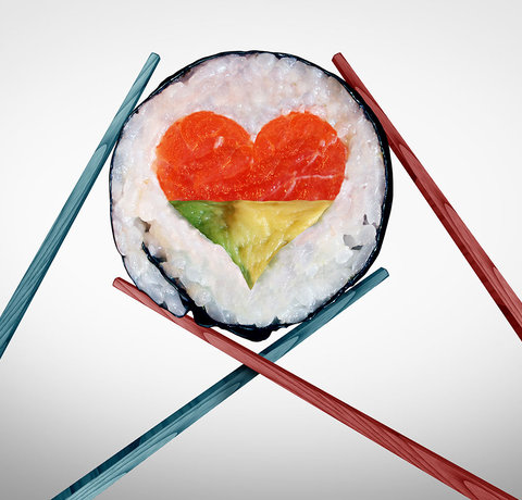 Kawałek sushi - Danie na romantyczną japońską kolacje