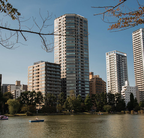 Widok na Tokio z Ueno Park